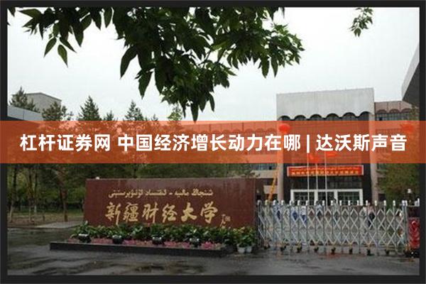 杠杆证券网 中国经济增长动力在哪 | 达沃斯声音