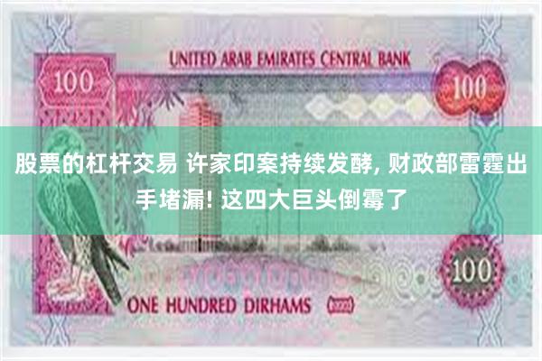 股票的杠杆交易 许家印案持续发酵, 财政部雷霆出手堵漏! 这四大巨头倒霉了