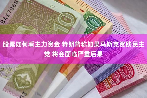 股票如何看主力资金 特朗普称如果马斯克资助民主党 将会面临严重后果
